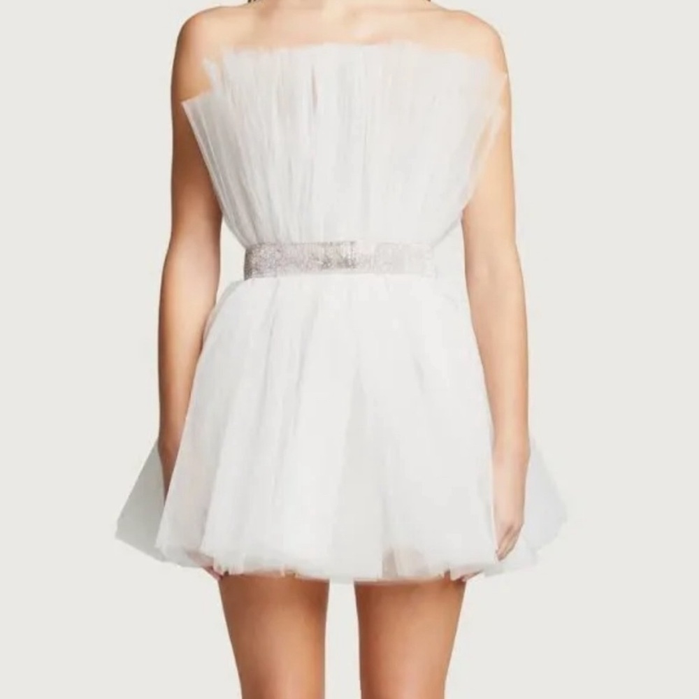 Bronx And Banco Anna Strapless Pleated Tulle Mini Dress
